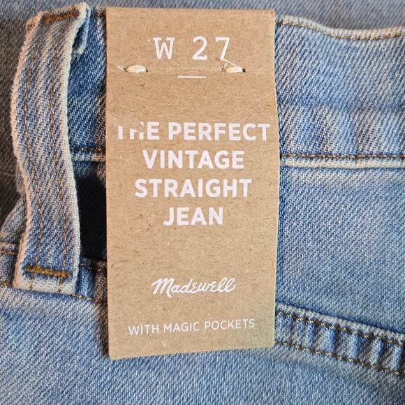 Madewell High Rise Distressed The Perfect Vintage Straight Jean Women's Size 27‎ - Picture 6 of 8